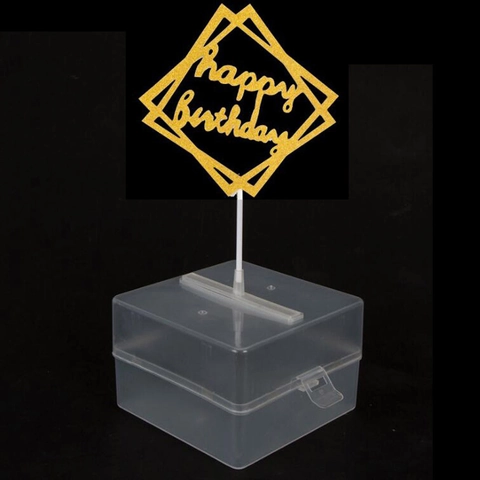 Kuchen ATM Geld Ziehbox Überraschung Geburtstag Geschenk Deko Transparenter Kunststoff Requisite Mit Happy Birthday Topper