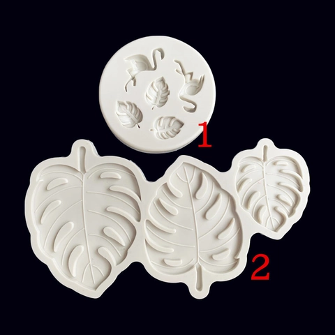 Monstera Blatt Flamingo Silikonform Für Fondant Tortendeko Tropische Blätter DIY Basteln Kunsthandwerk