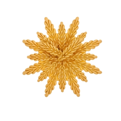 Vintage Golden Wheat Ear Brooch And Stud Earrings Elegant Alloy Textured Jewelry For Women Accessories