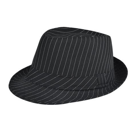 Vintage Fedora Hut Polyester Baumwolle Nadelstreifen Uni Sonnenschutz Jazz Cap Für Herren Damen Retro Gentleman Stil