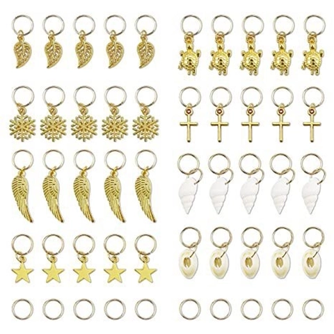Haar Flecht Ringe Mit Legierung Muschel Stern Anhänger Für DIY Dreadlocks Dekoration Mode Accessoires