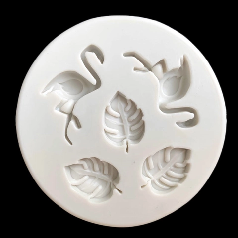 Monstera Blatt Flamingo Silikonform Für Fondant Tortendeko Tropische Blätter DIY Basteln Kunsthandwerk