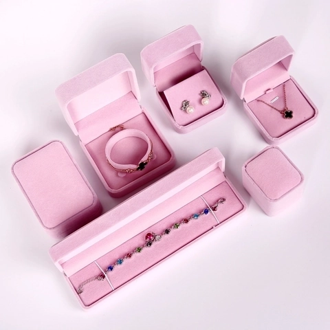 Velvet Jewelry Box Organizer For Ring Necklace Pendant Bracelet Earring Gift Packaging Storage Case