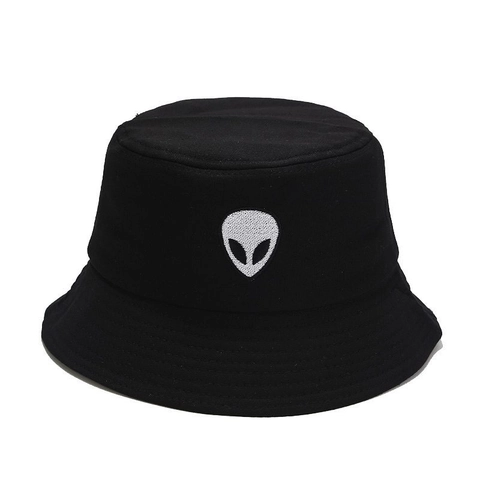 Cappello Da Pescatore Con Ricamo Alieno Cotone Tela Streetwear Hip Hop Protezione Solare Outdoor Cappello Unisex