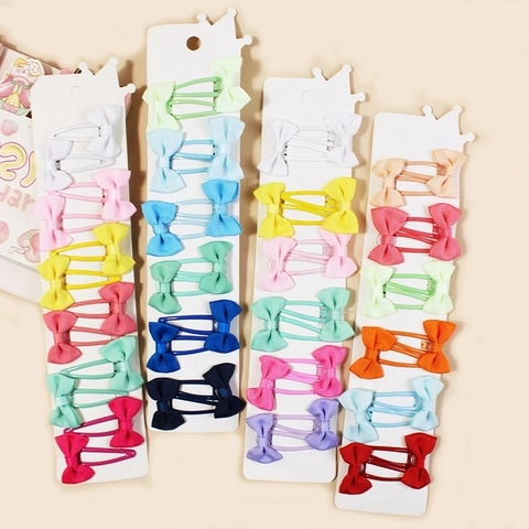 Colorful Girls Bow Hair Clips Assortment Grosgrain Ribbon Sweet Barrettes Kids Fashion Hair Accessories Assorted Colors