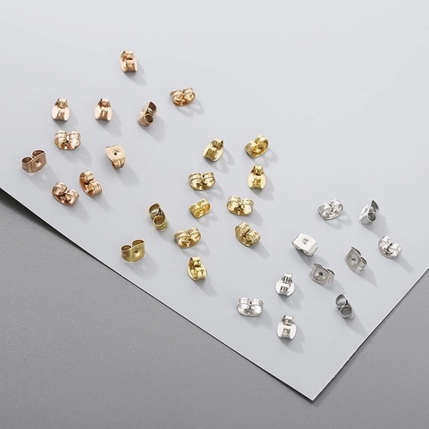 Butterfly Earring Backs 304 Stainless Steel Ear Nuts Stoppers Secure Replacements For DIY Earring Studs Findings