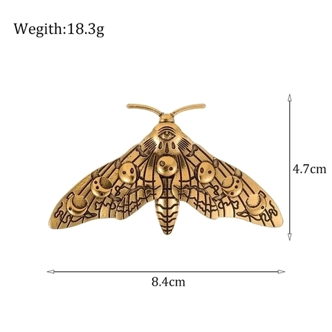 Broche Papillon de Nuit Vintage Alliage de Zinc Or Argent Antique Animal Épinglette pour Costumes Manteaux Bijoux Cadeaux Homme Femme