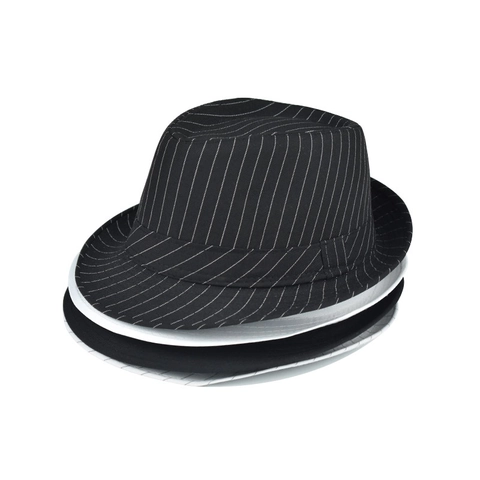Vintage Fedora Hut Polyester Baumwolle Nadelstreifen Uni Sonnenschutz Jazz Cap Für Herren Damen Retro Gentleman Stil