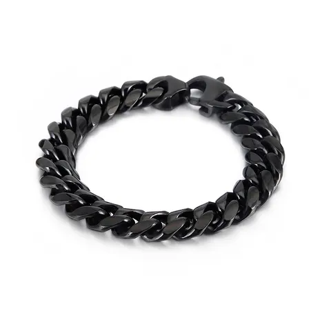 Pulsera De Cadena Cubana Para Hombre Acero Inoxidable Gruesa Hip Hop Punk Joyería Cierre De Langosta Pulido
