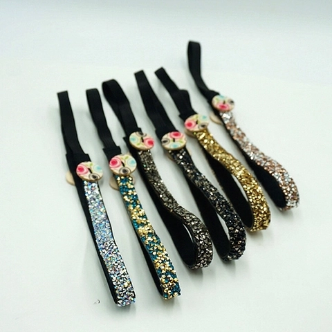 Diadema De Strass Con Botones Para Mascarilla Protección De Oídos Banda Elástica Brillante Para El Pelo Deporte Mujer