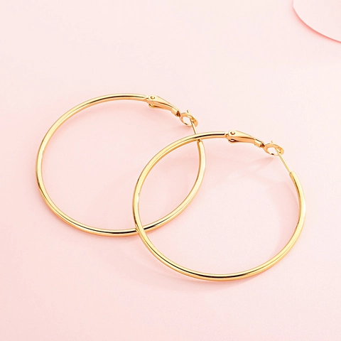 Hoop Ohrringe Edelstahl Großer Runder Kreis Minimalistisch Poliert Mode Einfacher Schmuck Für Damen Herren