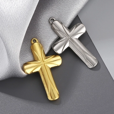 Ciondolo Croce Acciaio Inossidabile Accessorio Creazione Gioielli DIY Stile Hip Hop Religioso Per Collana