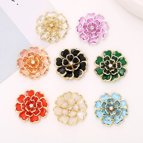Kamelienblüten Charms Acryl Strass DIY Schmuckherstellung Zubehör Elegante Florale Bastelverzierungen Für Kleidung