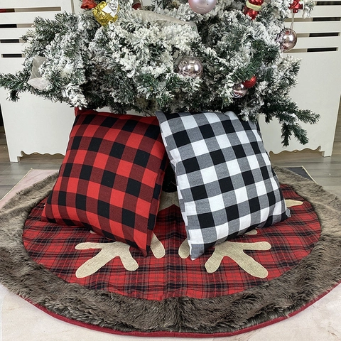 Christmas Buffalo Plaid Pillowcase Red Black White Gingham Cushion Cover Farmhouse Home Decor Sofa Decor