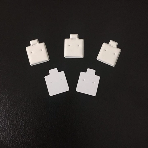 Earring Display Cards White Square PVC Plastic Stud Holders With Hanging Holes For Jewelry Showcase Organizer