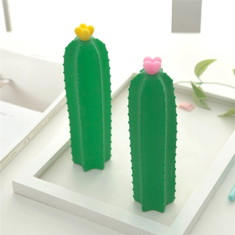 Astuccio Per Matite In Silicone Cactus Borsa Portaoggetti Da Scrivania Creativa Per Studenti Pochette Di Cancelleria