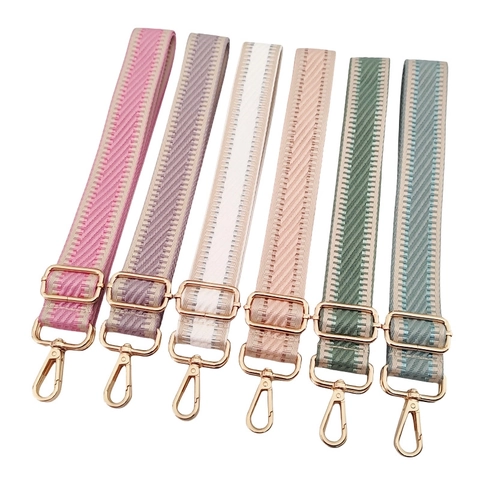 Wide Woven Bag Strap Adjustable Shoulder Strap Crossbody Replacement Fabric Striped Pattern For Handbags