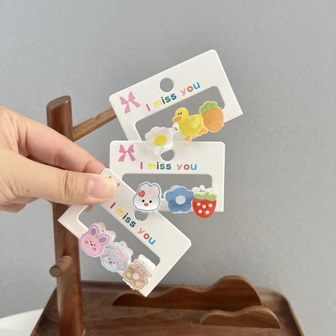 Mini Haarklammern Cartoon Tier Frucht Harz Kleine Haarnadeln Für Kleinkinder Mädchen Accessoire