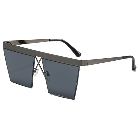 Oversized Square Sunglasses UV400 Metal Frame Luxury Fashion Modern X-Bridge Design Unisex Eyewear Driving Travel