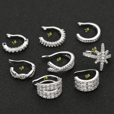 Ear Cuffs Zircon U-Shaped Non-Piercing Ear Clips Exquisite Sparkling Copper Jewelry Fashion Accessories For Women