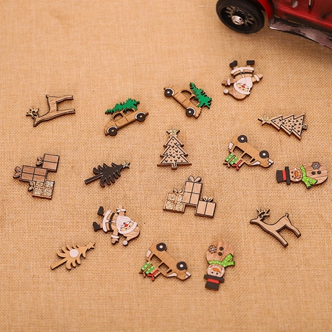 Addobbi Natalizi In Legno Taglio Laser DIY Adesivo Babbo Natale Renna Albero Decorazione Casa Feste Vacanze