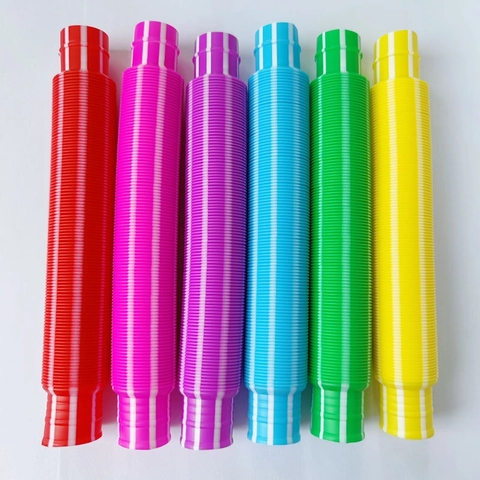 Pop Tubes Αισθητηριακά Παιχνίδια Πλαστικό Επεκτάσιμο Ανασυρόμενο Εύκαμπτο Ανακούφιση Στρες Εκπαιδευτικό Για Νήπια Παιδιά Πολύχρωμο