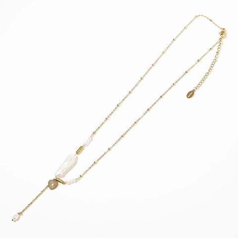 Roestvrij Staal Zoetwaterparel Hart Hanger Halsketting Voor Dames Verguld Barokparel Sterrenstraal Sleutelbeen Ketting Sieraden