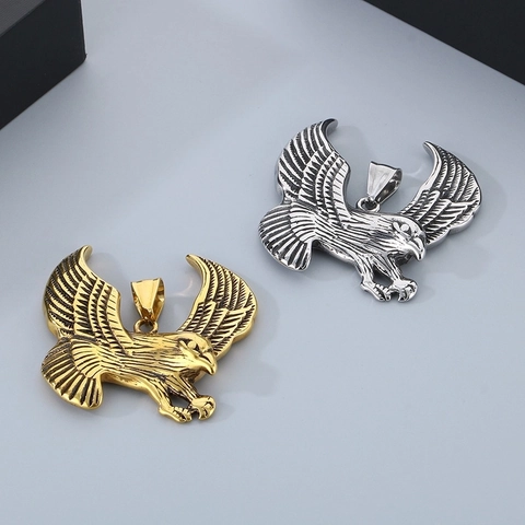 Colgante De Águila Acero Inoxidable Vintage Punk Alas De Pájaro Animal Joyería Para Hombres