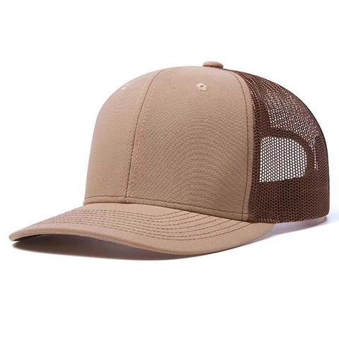 Adjustable Cotton Mesh Trucker Hat Breathable Curved Brim Baseball Cap For Men Women Outdoor Sun Protection Plain Sport Snapback Hat