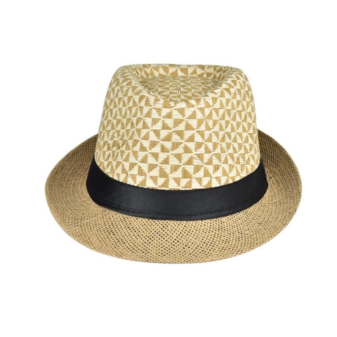 Καπέλο Fedora Από Χάρτινο Άχυρο Γεωμετρικό Σχέδιο Αναπνεύσιμο Προστασία Από Τον Ήλιο Καλοκαιρινή Παραλία Τζαζ Για Άνδρες Γυναίκες