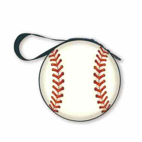 Tinplate Mini Round Coin Purse Portable Earphone Storage Case Sporty Basketball Soccer Volleyball Patterns Zipper Wallet With Lanyard