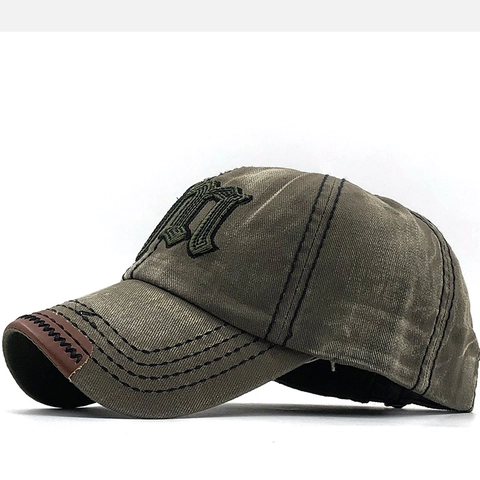 Cappello Da Baseball In Denim Lavato Vintage Cuciture A Contrasto Ricamo Lettera M Cappello Da Sole Regolabile Con Bordo In Pelle