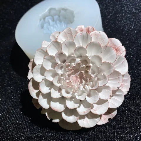 Stampo In Silicone Fiore 3D Dalia Rosa Multistrato Per DIY Fondant Resina Sapone Candela Gesso Artigianato Cucina