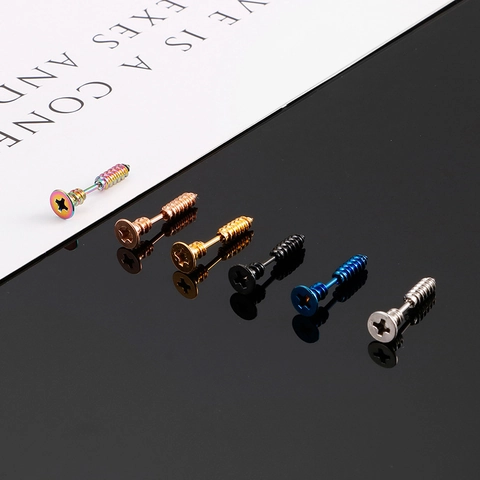 Kreative Kreuzschlitzschraube Ohrstecker Für Herren Damen Industrial Punk Stil 316L Edelstahl Schmuck Accessoire