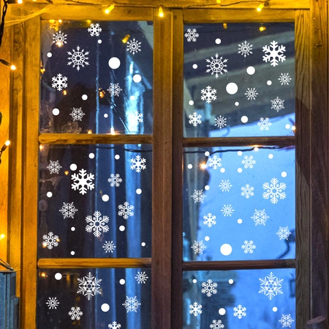 Weihnachts-Schneeflocken-Fensterbilder Statische PVC-Aufkleber Wiederverwendbare Weiße Schneeflocken-Dekore Für Glastüren