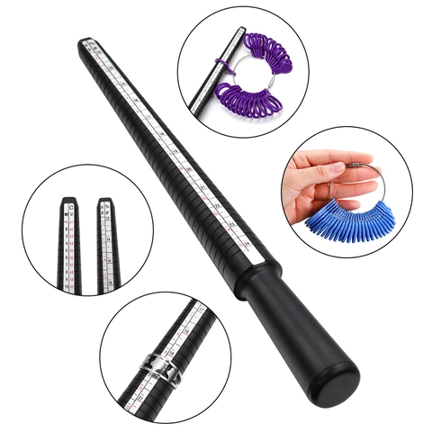 Ring Sizer Measuring Tool Plastic Mandrel Stick Finger Gauge For Multiple International Scales Jewelry Making