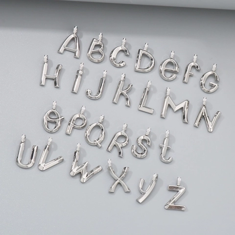 Alphabet A-Z Buchstaben Anhänger Edelstahl Straß DIY Schmuckherstellung Zubehör Charm Für Damen