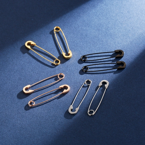 Boucles D'oreilles Épingle De Sûreté En Acier Inoxydable Minimaliste Punk Industriel Bijoux Pour Hommes Femmes Gothique