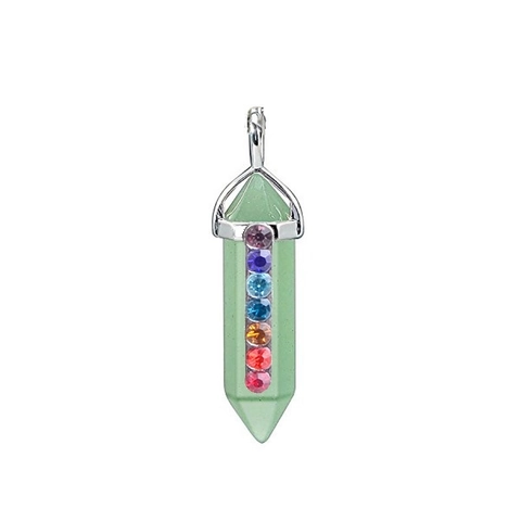 Collana Con Ciondolo A Colonna Esagonale In Pietra Naturale Con 7 Chakra Strass Quarzo Cristallo Guarigione Gioielli