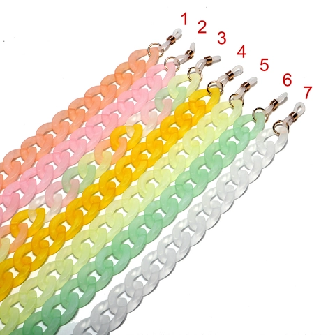 Frosted Acrylic Eyeglasses Chain Anti Slip Sunglasses Strap Matte Jelly Color Fashion Neck Cord Lanyard For Women Men