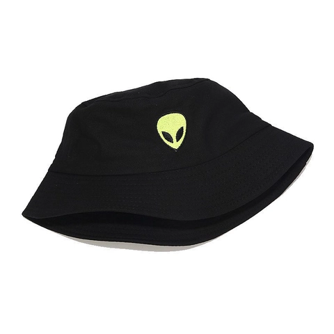 Cappello Da Pescatore In Tela Di Cotone Unisex Protezione Solare Outdoor Ricamo Alieno Arcobaleno Streetwear
