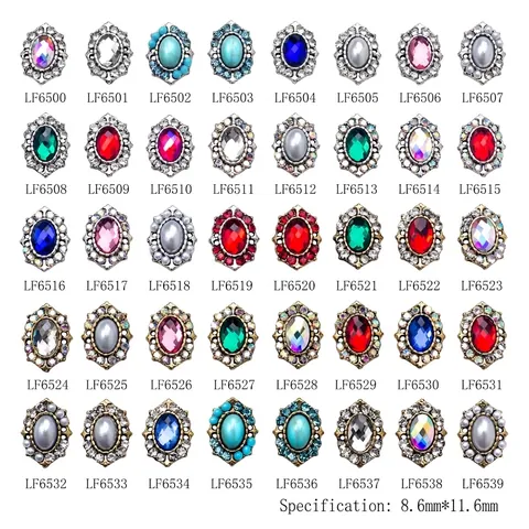 Nail Art Charms Vintage Alloy Luxury Rhinestone Faux Artificial Pearl Retro Nail Decorations For DIY Manicure Jewelry Accessories
