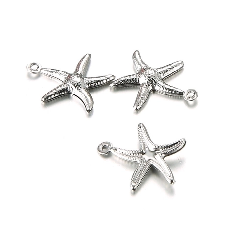 Hohl Seestern Anhänger Edelstahl Meerestier Charms Für DIY Schmuckherstellung Bastelbedarf Ozean Stil Zubehör