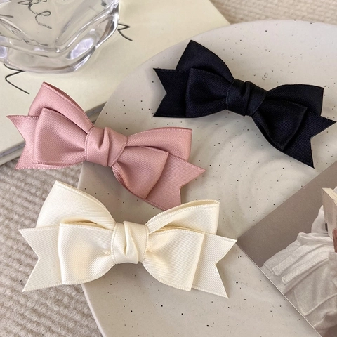 Fermaglio Per Capelli Con Fiocco In Raso Tessuto Molletta A Becco D'Anatra Stile Balletto Copricapo Elegante Per Donne Ragazze