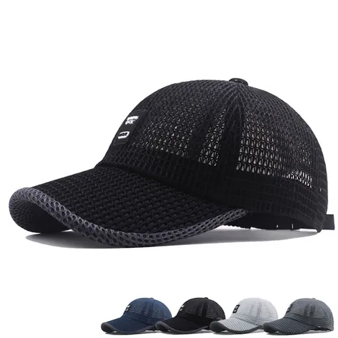 Breathable Polyester Mesh Baseball Cap Quick Dry Sun Protection Outdoor Sports Adjustable Curved Brim Summer Hat