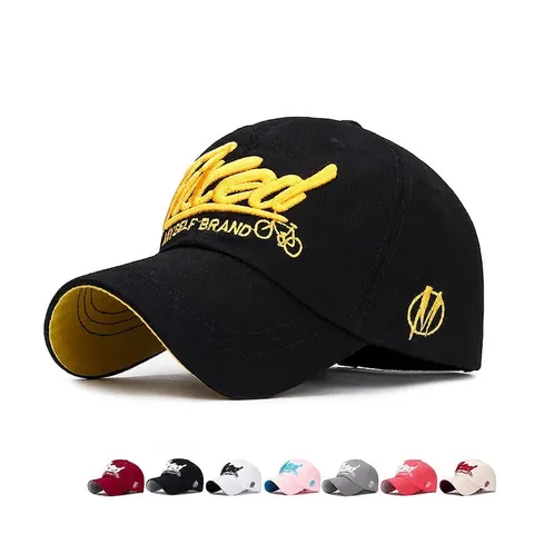 Berretto Da Baseball Cotone Twill Regolabile Cappello Sole Ricamo 3D Motivo Bicicletta Streetwear Per Uomini Donne