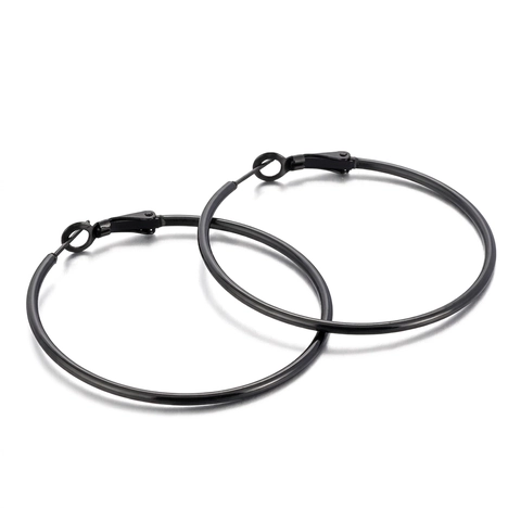 Hoop Ohrringe Edelstahl Großer Runder Kreis Minimalistisch Poliert Mode Einfacher Schmuck Für Damen Herren