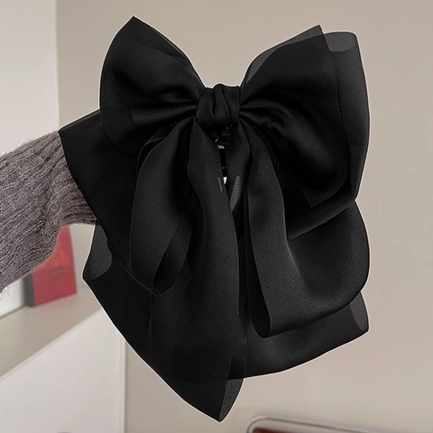 Pince À Cheveux Noeud Large Satin Élégant Épingle À Cheveux Coiffure Pour Femmes Filles Style Princesse Doux