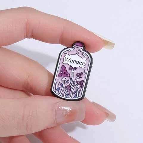 Juego de Pines de Esmalte de Botella de Poción Mágica Broche de Aleación de Champiñón Botánico Para Mochila Chaqueta Ropa Decoración Joyería Unisex Regalo