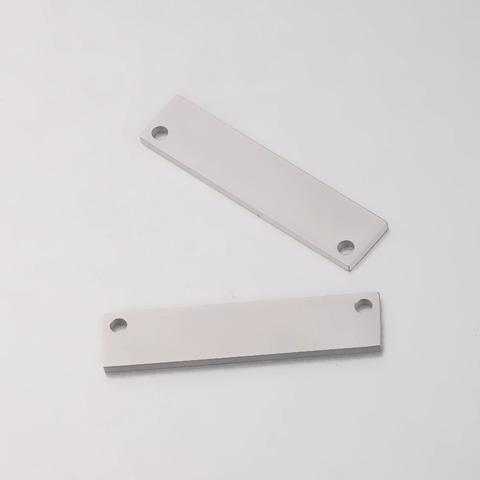 Mirror Polished Stainless Steel Rectangular Bar Double Hole Connector For DIY Jewelry Making Blank Pendant Tag